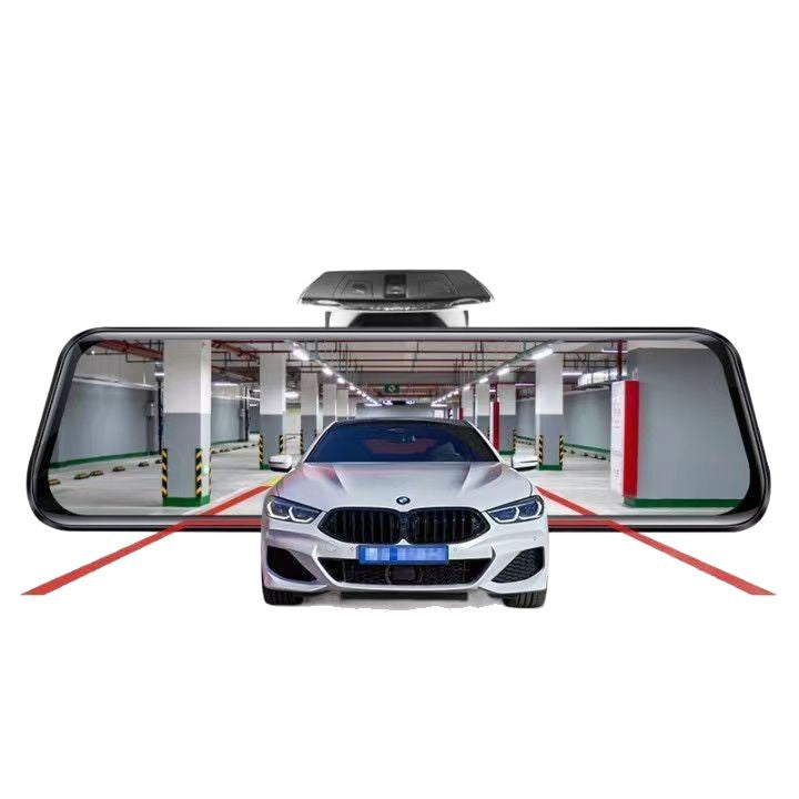 10-Inch Rearview Mirror Dash Cam with Dual Lens & Night Vision