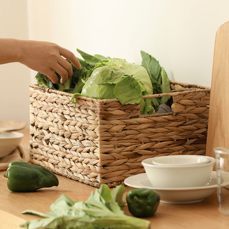 Japanese Style Handwoven Gourd Grass Storage Basket for Home Use
