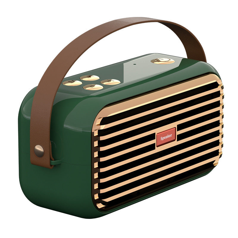 X7 Retro Portable Bluetooth Speaker with Radio and Card Support in White