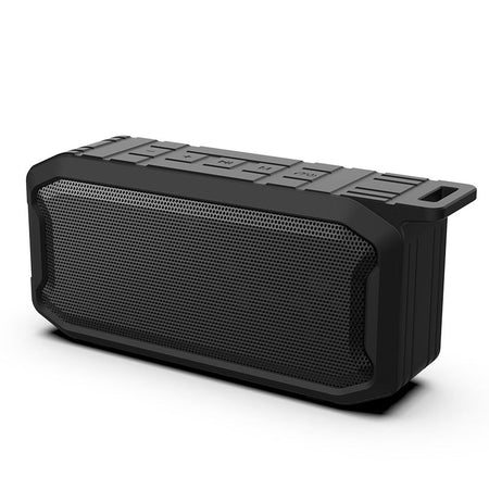 Waterproof Portable Bluetooth Speaker with TWS and Card Support in Black