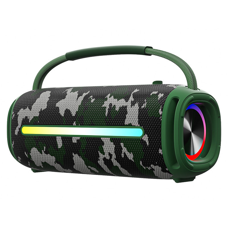 Portable Waterproof Bluetooth Speaker with RGB LED Lights and Subwoofer in Blue