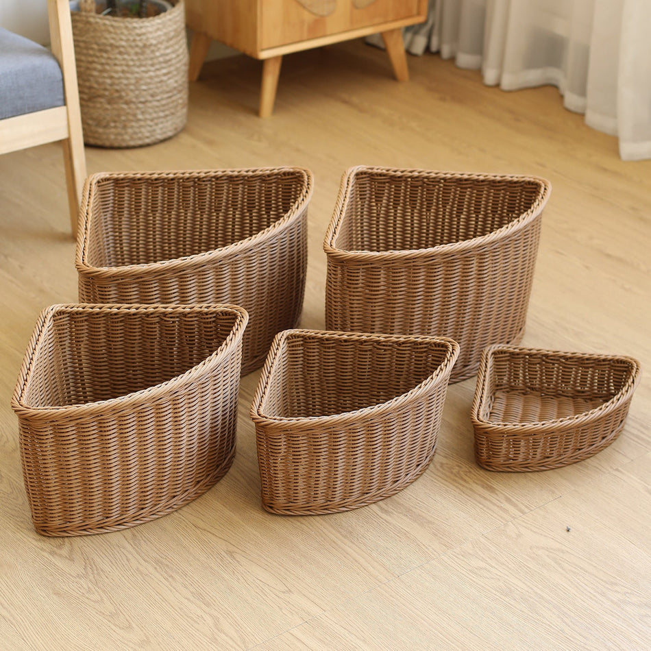 Sector radius Fan Shaped Corner Storage Basket for Wardrobe and Wall Organization