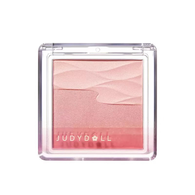 Apricot Two-Color Satin Blush Palette Soft Glow Shimmer Powder Finish
