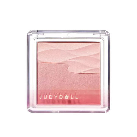 Apricot Two-Color Satin Blush Palette Soft Glow Shimmer Powder Finish