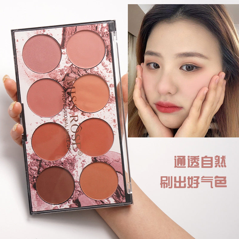 Eight-Color Matte Blush Palette Natural Tone Long-Lasting Finish