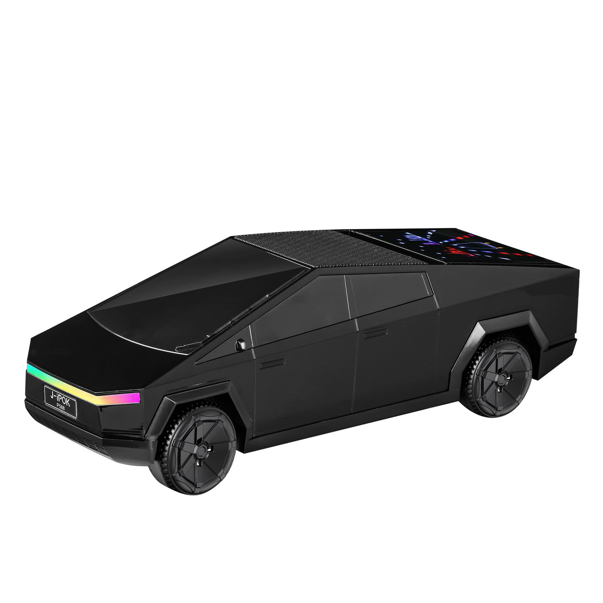 P588 Solar Powered Car Bluetooth Speaker Mini Model Audio Ornament in Black