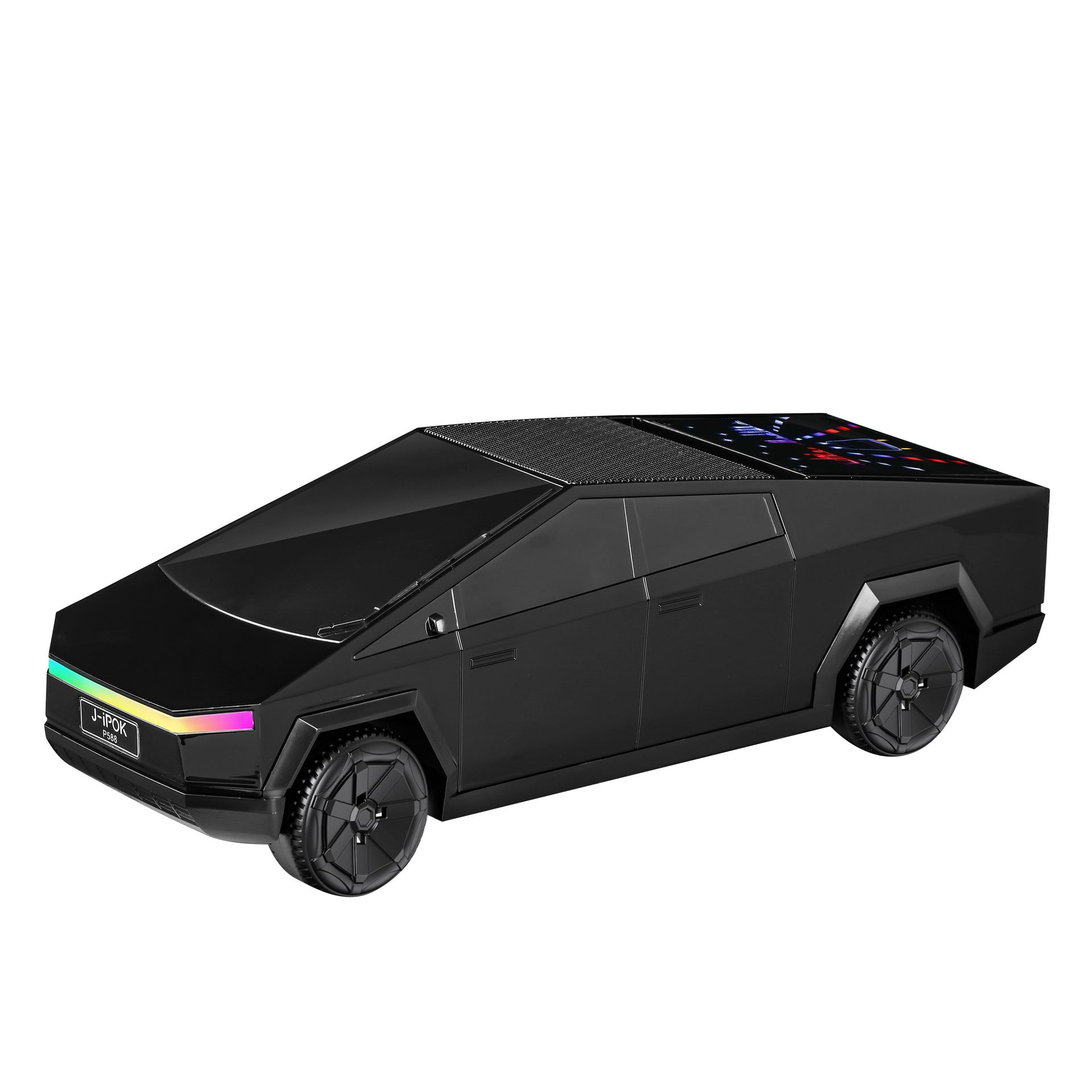 P588 Solar Powered Car Bluetooth Speaker Mini Model Audio Ornament in Black