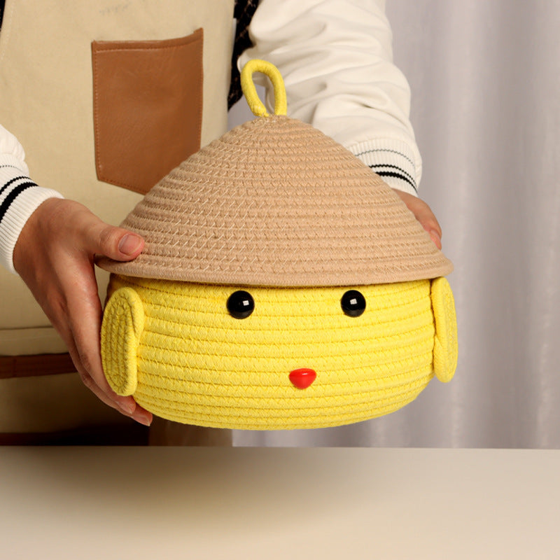 Cotton Rope Woven Storage Basket for Toys Snacks and Cosmetics