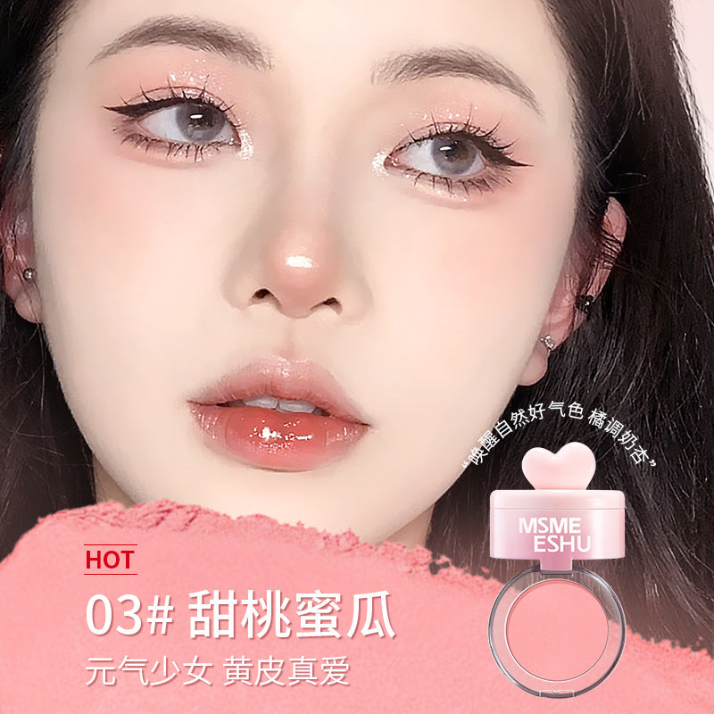 White Peach cream Blush Jar Multi-Use Matte Cheek & Eye Color Palette