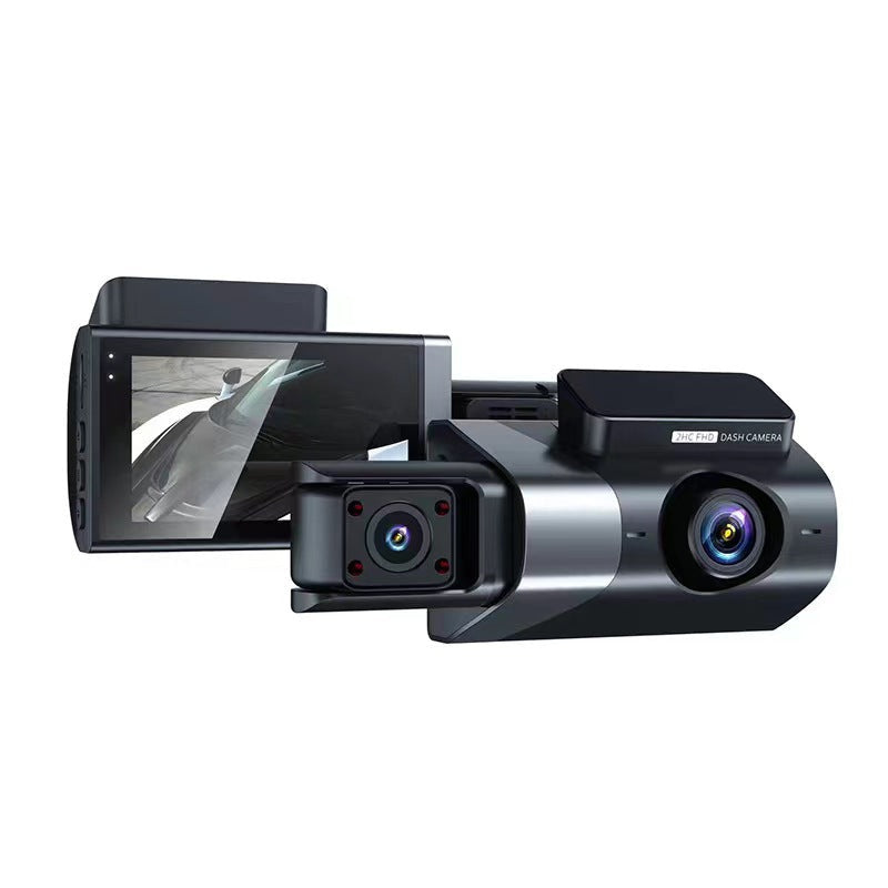 3-Lens HD Dash Cam with Night Vision & WiFi 3-Inch Display