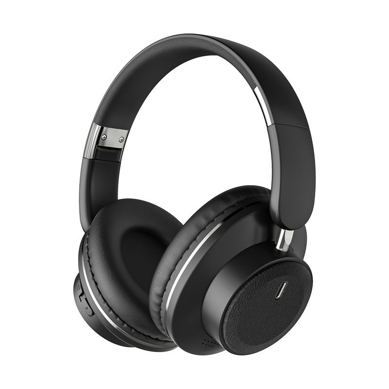 Foldable Wireless Head-Mounted Bluetooth Stereo Gaming Headset with Long Battery Life in Black