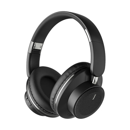 Foldable Wireless Head-Mounted Bluetooth Stereo Gaming Headset with Long Battery Life in Black