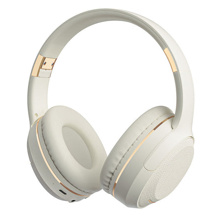 Wireless Head-Mounted Bluetooth Headset with Heavy Bass and Type-C Charging in White