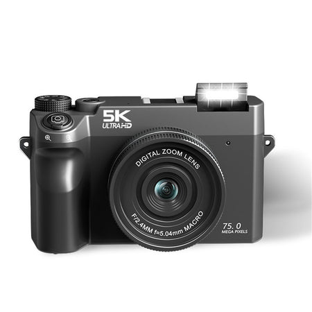 Entry-Level HD Digital Camera with WiFi & Dual Selfie Lens in Black