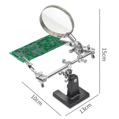 PCB Repair Magnifier Stand with Metal Clip & 5X Lens