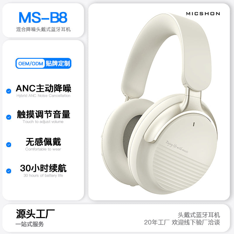 Wireless ANC Head-Mounted Bluetooth Sports Headphones with Long