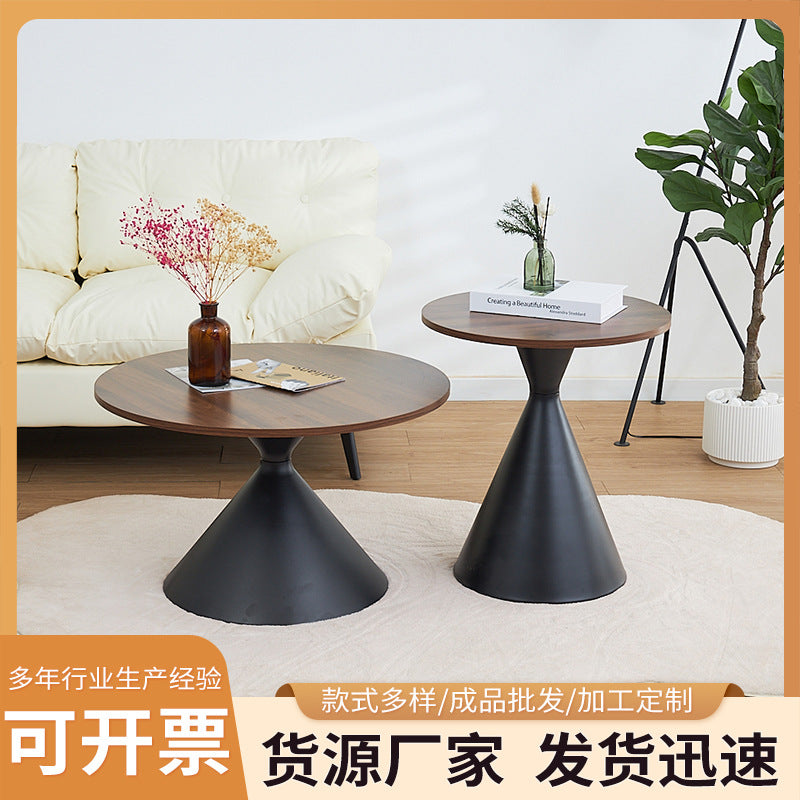Rotating Rock Plate Coffee Table Side Table for Modern Living