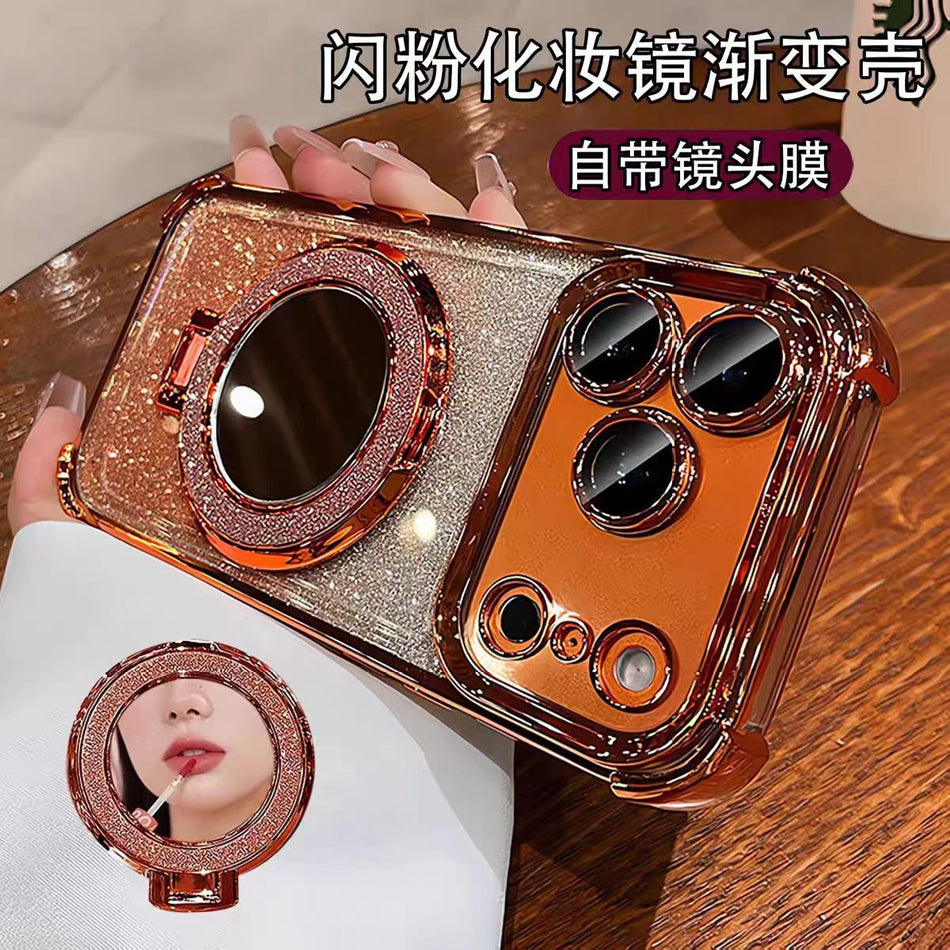Glitter Magnetic Mirror Phone Case with Airbag Drop Protection