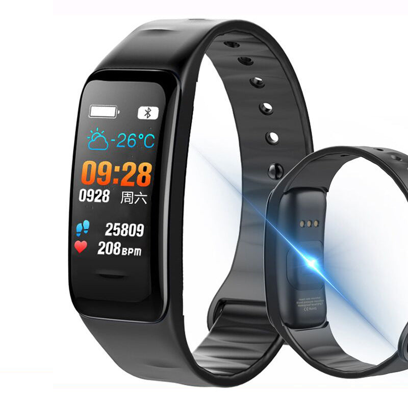 C1 Plus Color Screen Smart Fitness Bracelet Waterproof in Black