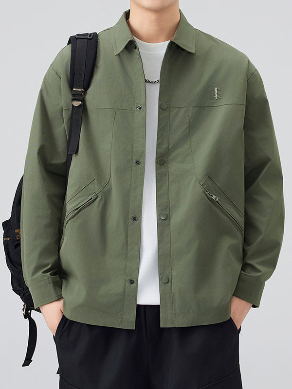 Men's Japanese Workwear Lapel Jacket Casual Loose Fit Outerwear