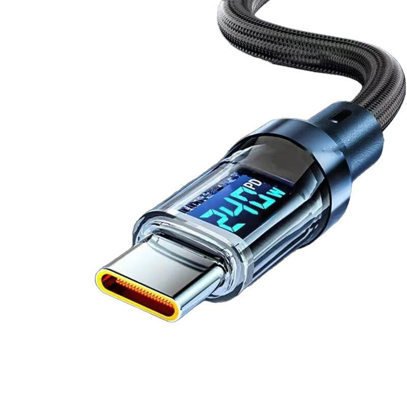 240W Digital Display USB-C Fast Charging Cable in Black