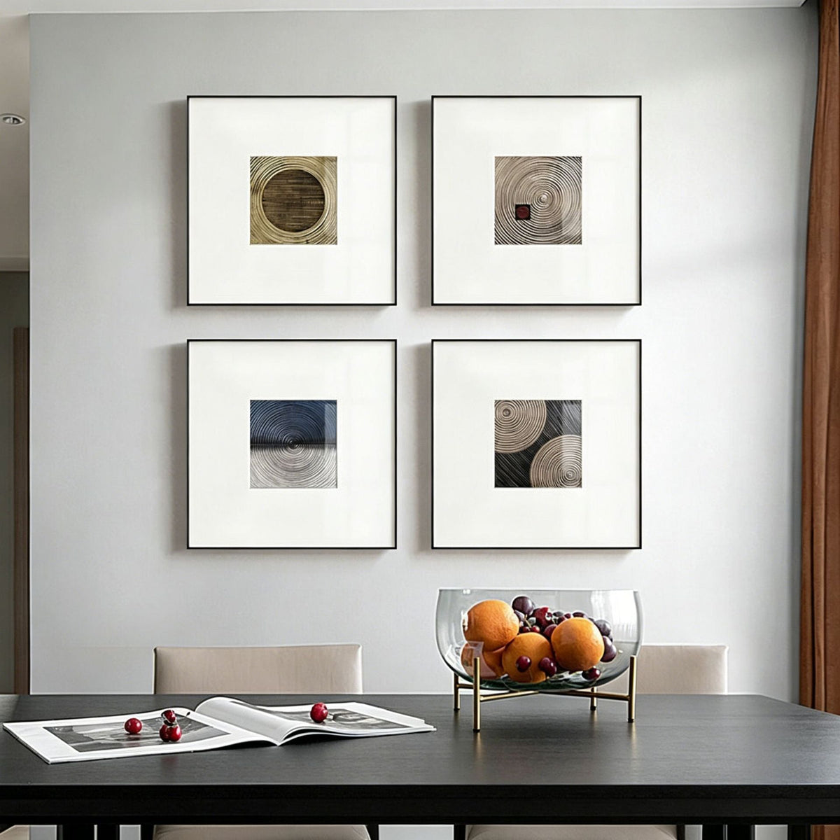 Modern Minimalist Wood Grain Textured Wall Art for Living Room and Hotel Decor