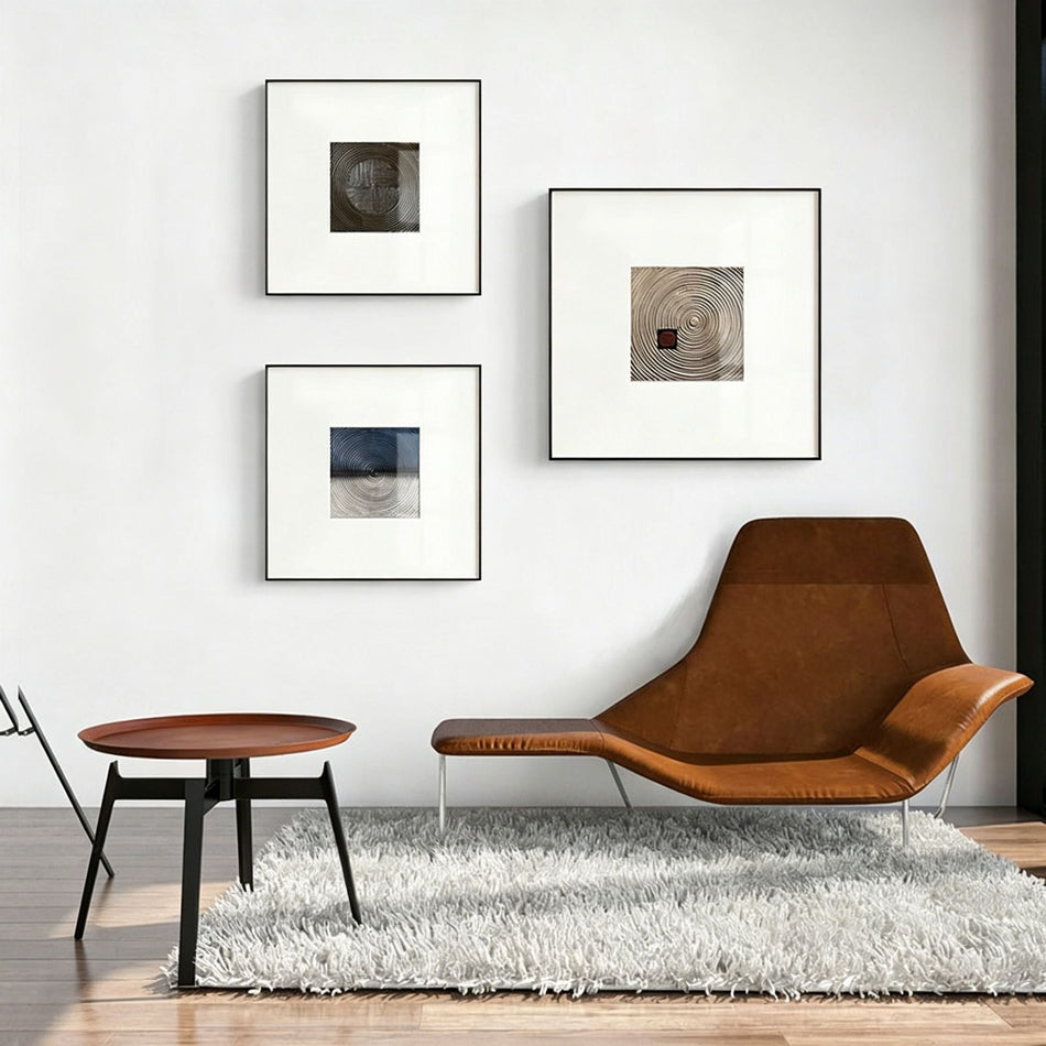 Modern Minimalist Wood Grain Textured Wall Art for Living Room