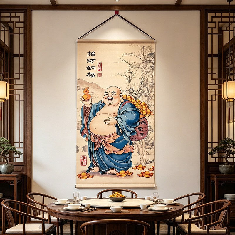 Zen Style Maitreya Buddha Wall Art for Living Room and Entryway