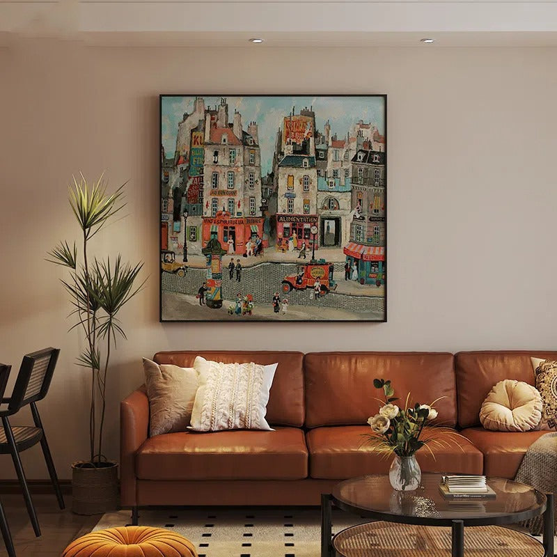 Modern Luxury City Architecture Wall Art for Living Room and