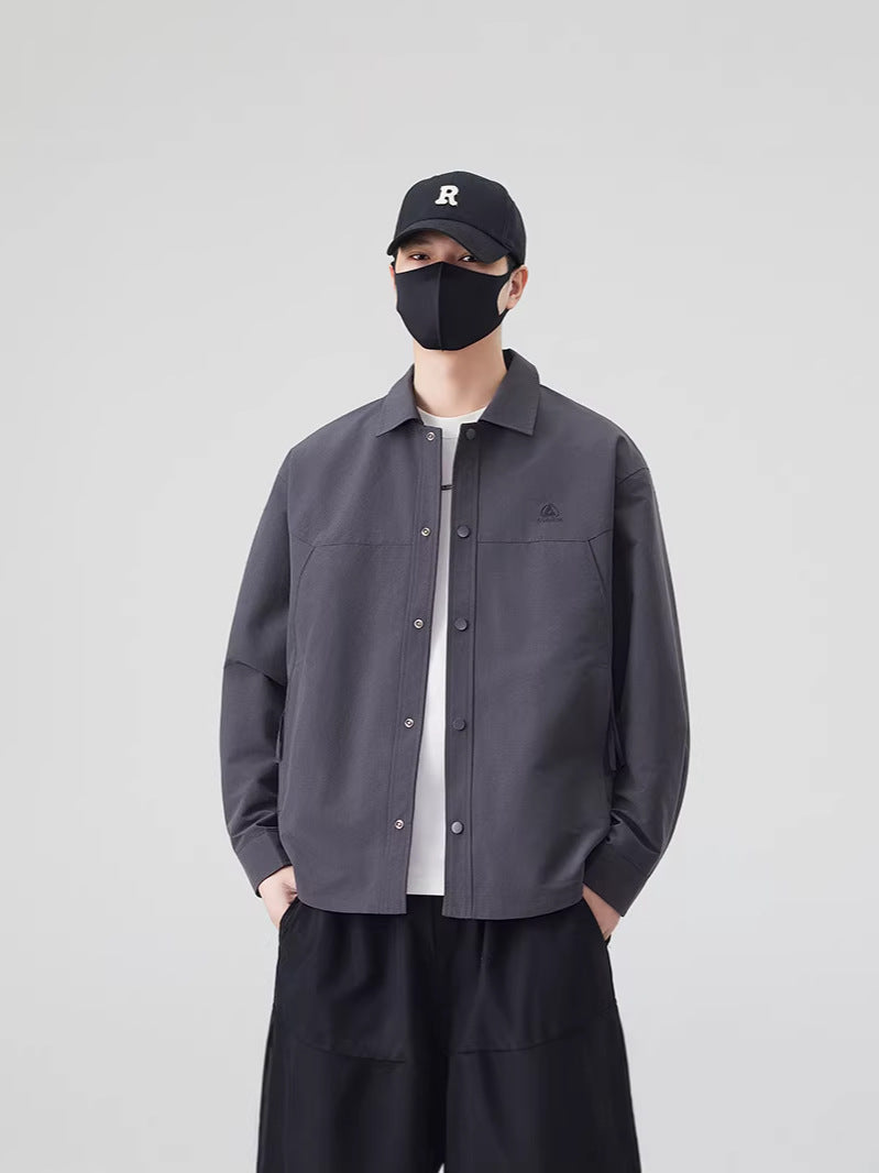 Men's Casual Lapel Jacket Lightweight Spring Autumn Outerwear