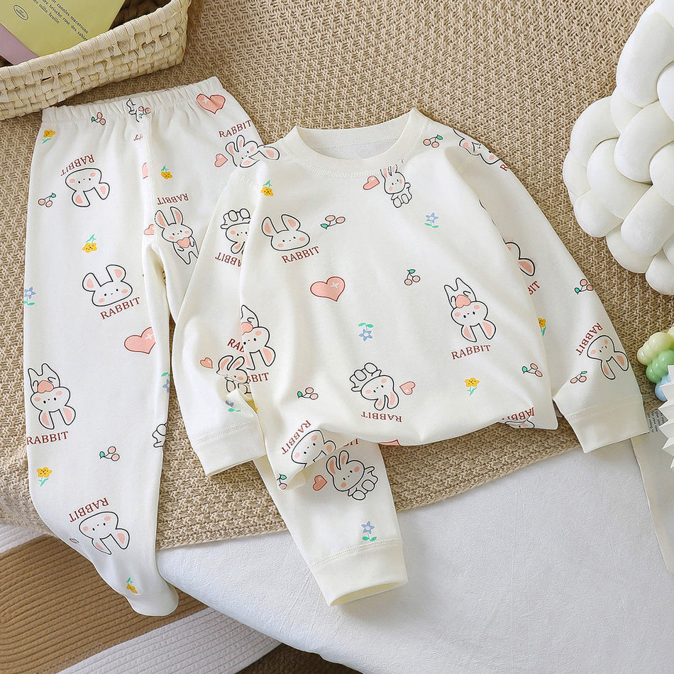 Kids 100% Cotton Pajama Set Long Sleeve Homewear Set