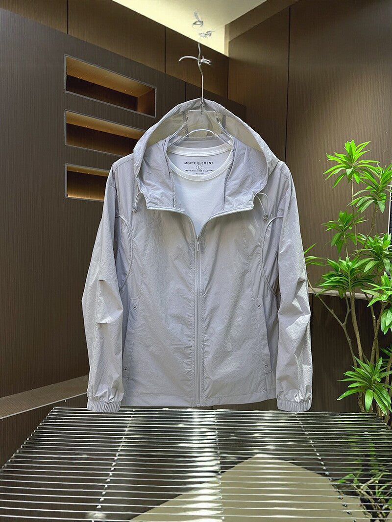 Men's UPF50+ Hooded Lightweight Sun Protection Jacket in Black