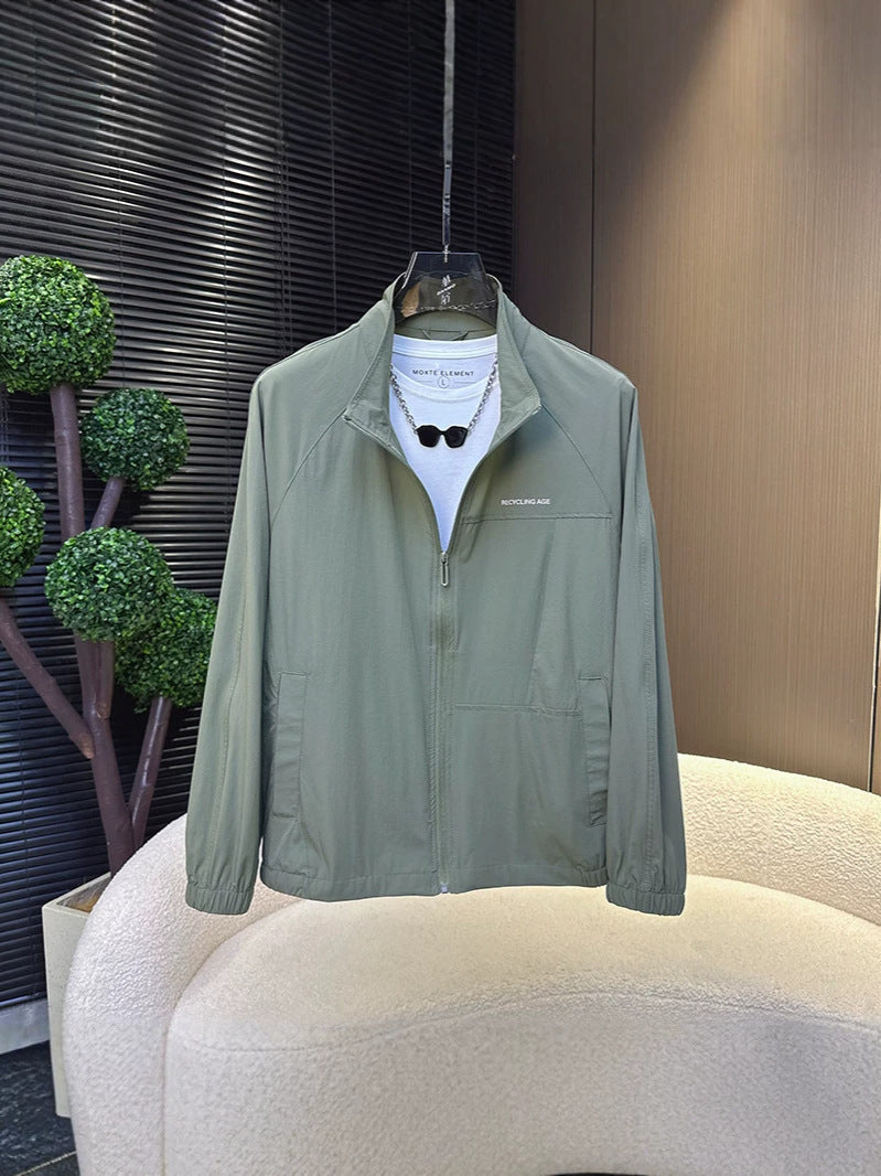 Men's UPF50+ Lightweight Stand Collar Sun Protection Jacket