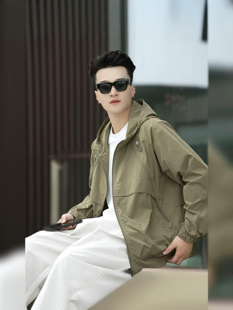 Men's UPF50+ Hooded Lightweight Outdoor Sun Protection Jacket