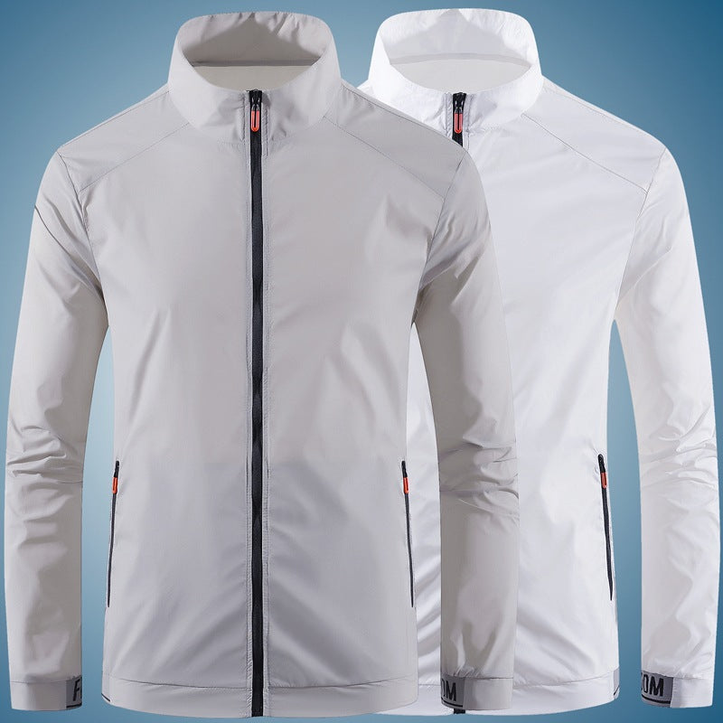 Men's Lightweight Hooded Nylon Jacket Casual Summer Outerwear