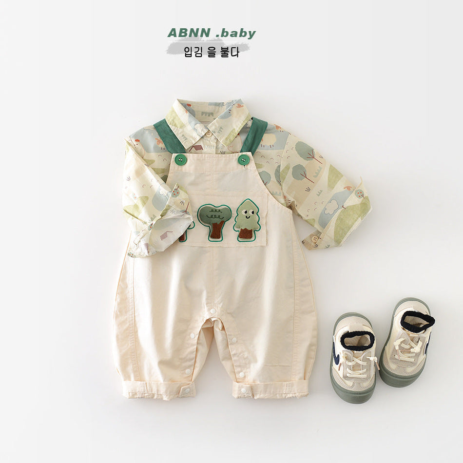 Baby Cotton Cartoon Animal Print Long Sleeve Shirt Cute Top