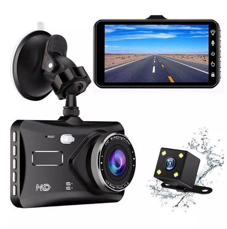 4-Inch Dual Lens HD Dash Camera with Night Vision Recorder