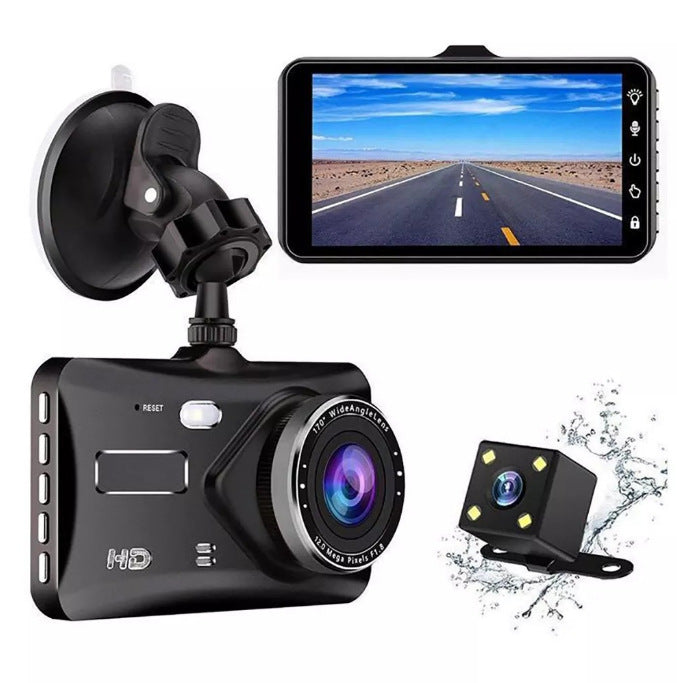 4-Inch Dual Lens HD Dash Camera with Night Vision Recorder