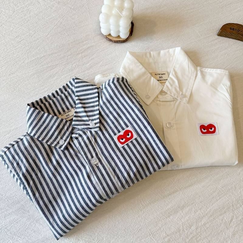 Kids Striped Cardigan Shirt Long Sleeve Casual Korean Style Top