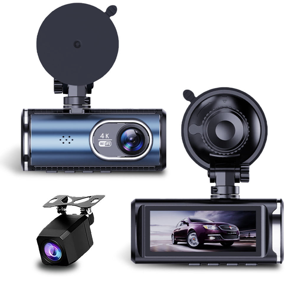 3-Inch 4K Dual Lens Dash Camera with WiFi DVR System