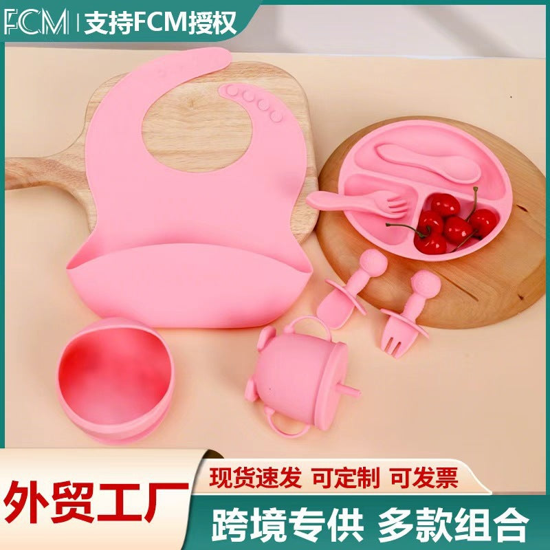 Baby Silicone Feeding Set 6–8 Piece Non-Slip Tableware
