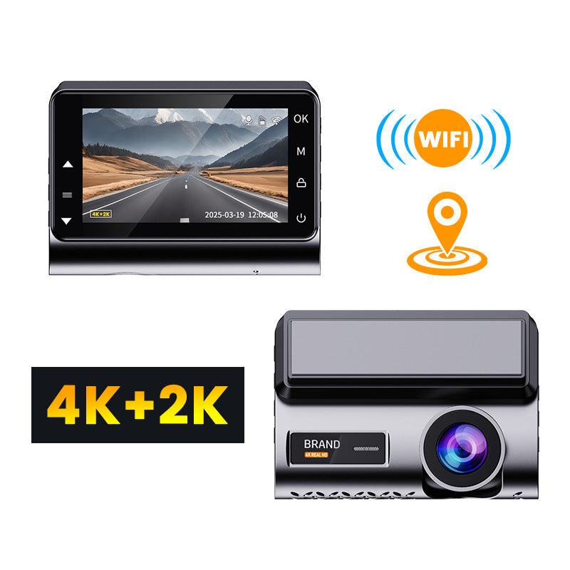 3-Inch 4K+2K GPS WiFi Dual Lens Dash Camera Recorder