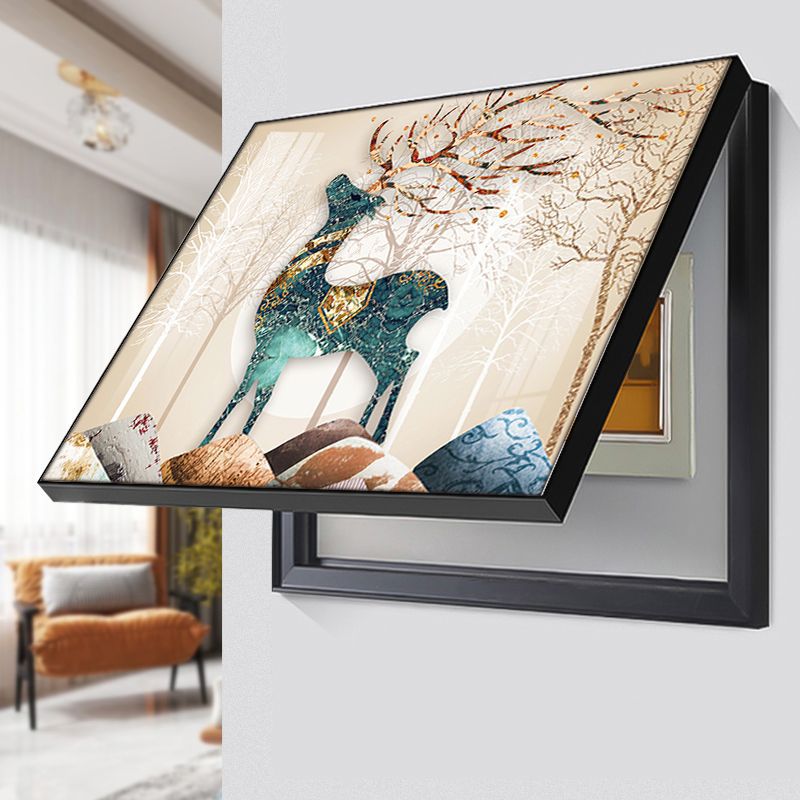 Black frame Modern Minimalist Abstract Meter Box Cover Decorative Wall Painting