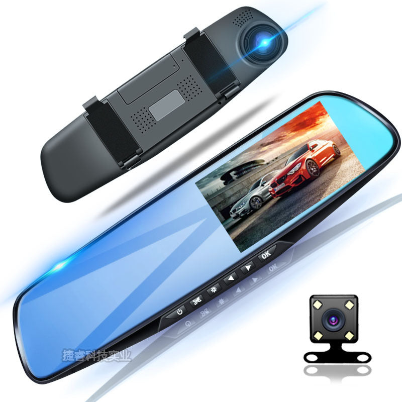 Rearview Mirror Dash Camera with Dual Lens Front Rear Recording