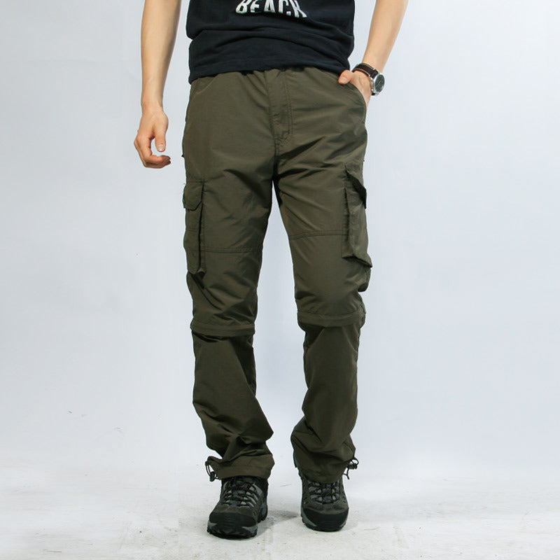 Men’s Quick-Dry Detachable Outdoor Work Pants Multi-Pocket