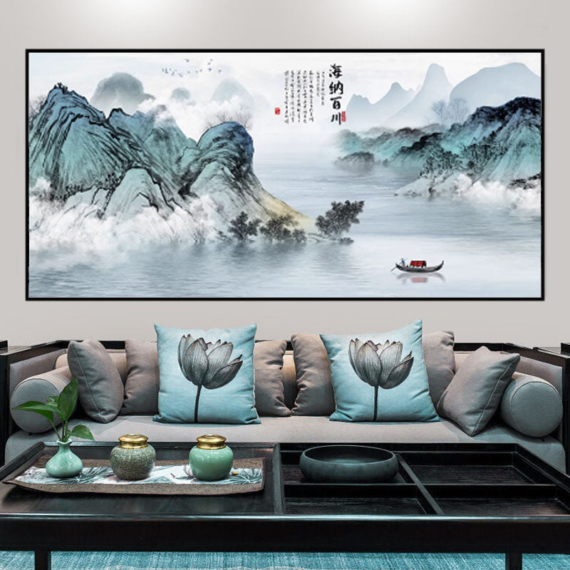 Chinese Landscape 3D Wall Sticker for Good Luck and Fortune Decor