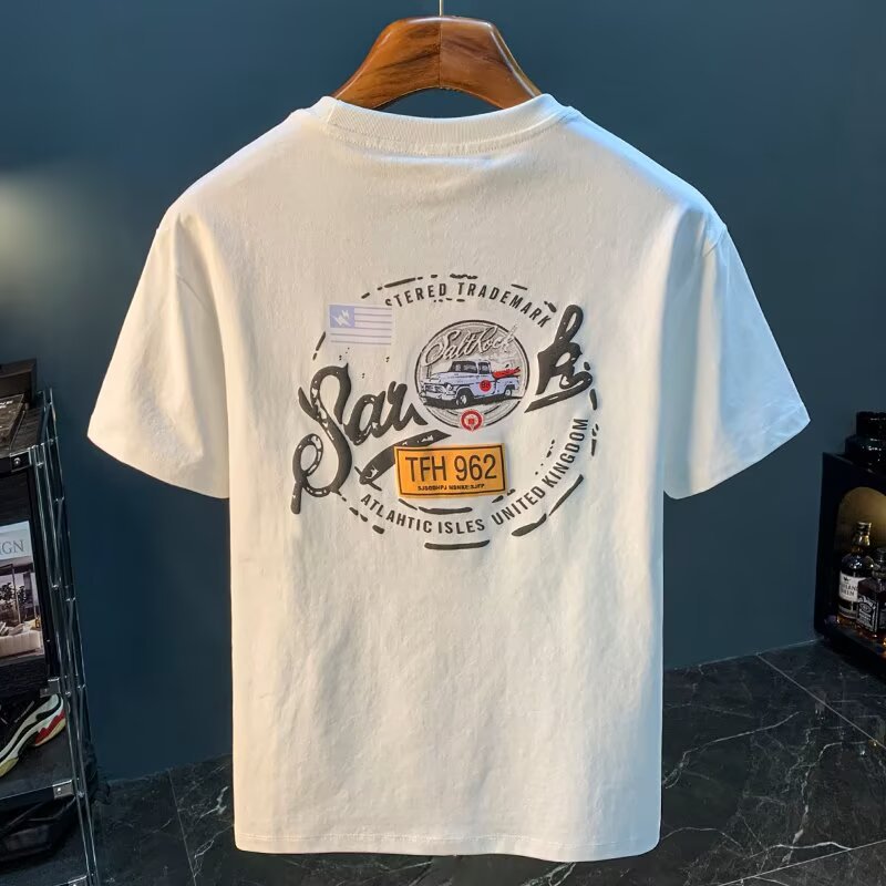 Men’s Cotton Printed Short Sleeve T-Shirt Summer Casual Fit