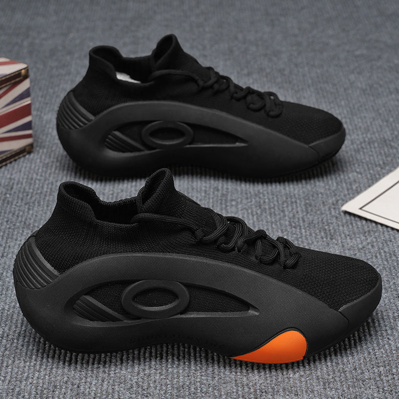 Men's Breathable Mesh Running Sneakers Thick Sole Casual Shoes