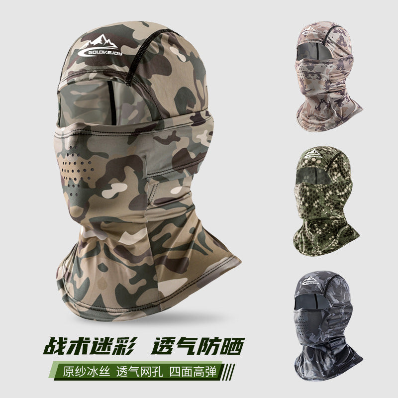 Men’s Ice Silk Tactical Hood Camouflage UV Protection Mask