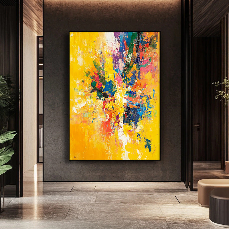 Zao Wou-Ki Inspired Abstract Textured Oil Painting for Entrance and Corridor Decor